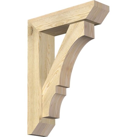 Ekena Millwork Balboa Slat Rough Sawn Bracket w/ Offset Brace, Douglas Fir, 6"W x 22"D x 30"H BKT0604X22X30BOA06RDF